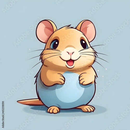 Gerbil illustration AI Generative photo