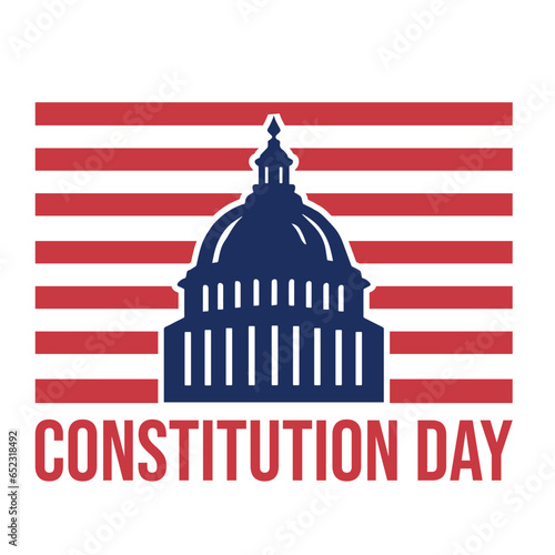Happy constitution day united states vector illustration with american waving flag background