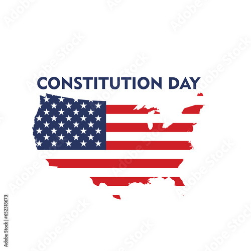 Happy constitution day united states vector illustration with american waving flag background