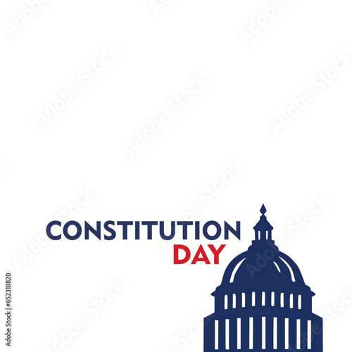 Happy constitution day united states vector illustration with american waving flag background