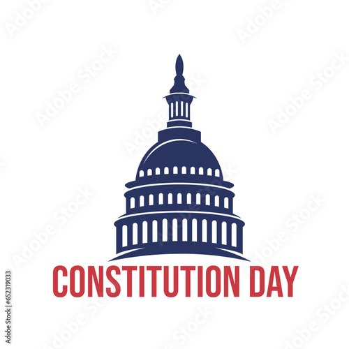 Happy constitution day united states vector illustration with american waving flag background