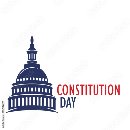 Happy constitution day united states vector illustration with american waving flag background