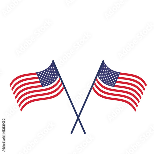 Happy constitution day united states vector illustration with american waving flag background
