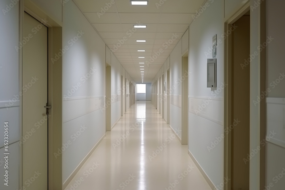 White hallway, generative AI