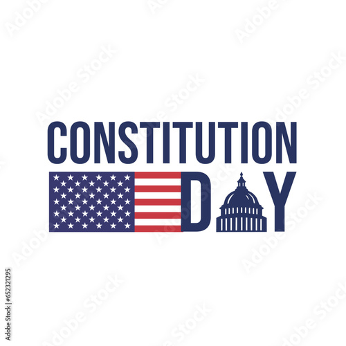 Happy constitution day united states vector illustration with american waving flag background