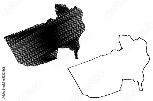 Horst aan de Maas municipality (Kingdom of the Netherlands, Holland, Limburg province) map vector illustration, scribble sketch Haors aan de Maos map