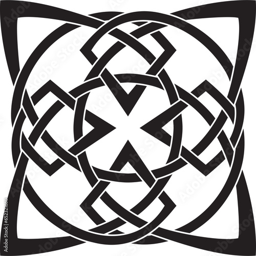 Vector black monochrome Celtic knot. Ornament of ancient European peoples. The sign and symbol of the Irish, Scots, Britons, Franks.