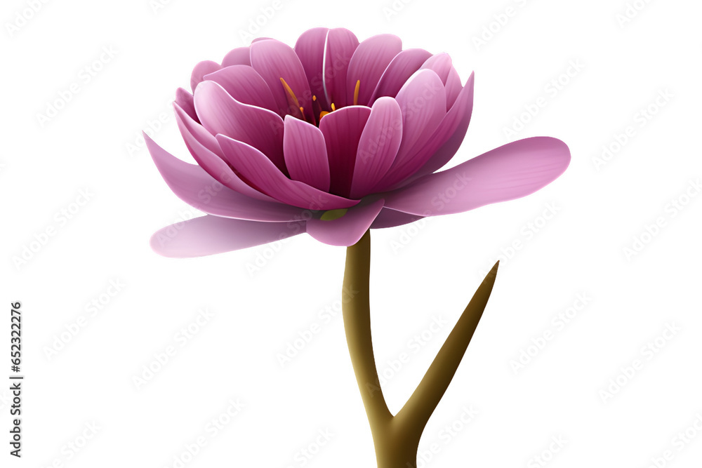 Fototapeta premium pink lotus isolated on white,clear image generative ai