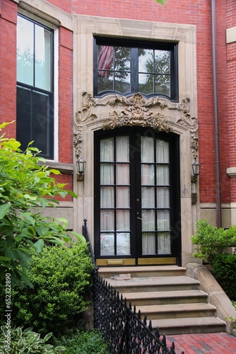 Residential architecture of Commonwealth Avenue in Back Bay East district, Boston.