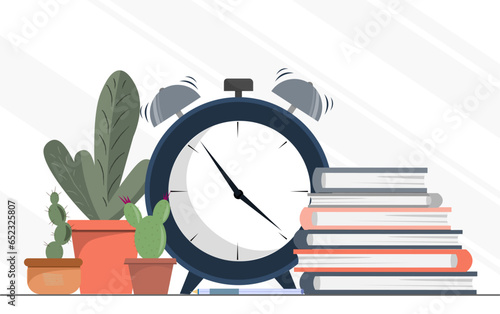 A set of object for working place, freelance work concept, reminder concept, flat vector illustration