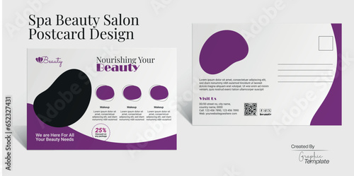 Spa Beauty Salon Postcard Design Direct Mail Design Spa Marketing Postcard