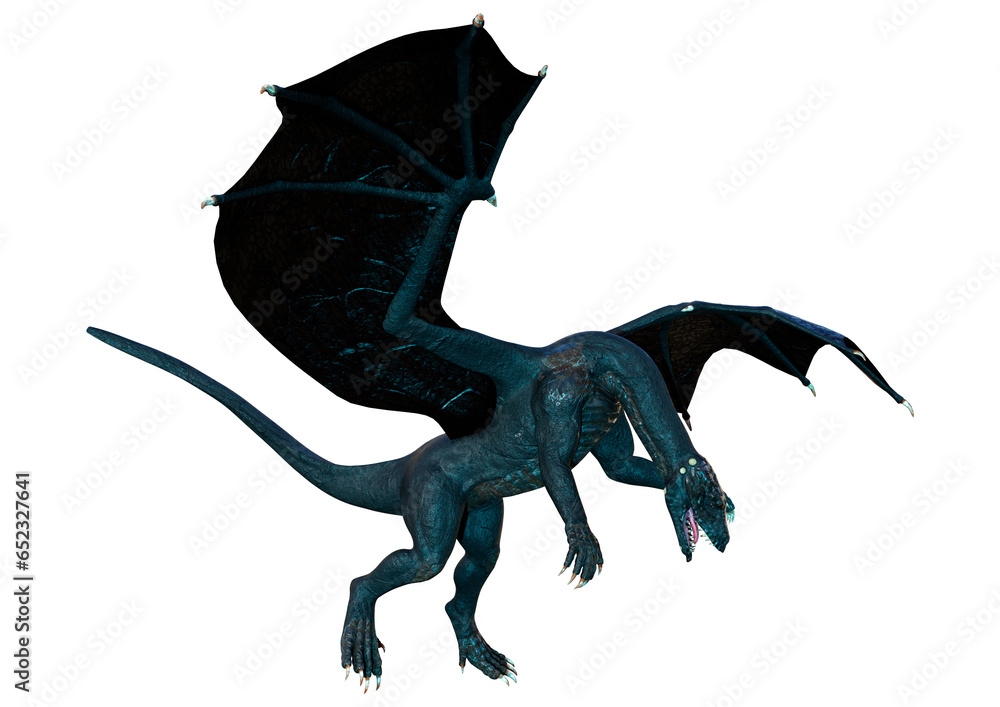 Fototapeta premium 3D Rendering Fairy Tale Dragon on White