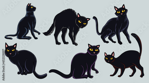 black cat set images for halloween