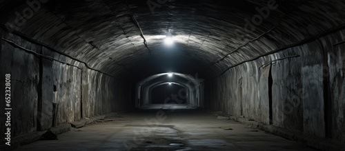 Underground passageway with sturdy concrete walls in deserted structure © AkuAku