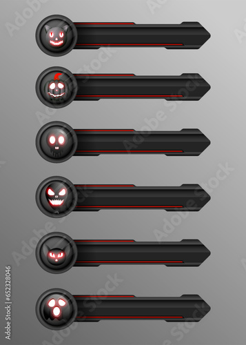 Halloween theme Lower Third Screen Broadcast Title Banners with Black and Red Spooky Halloween Elements