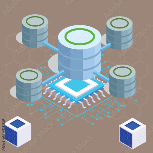 data analyses elements isometric icons 3eps