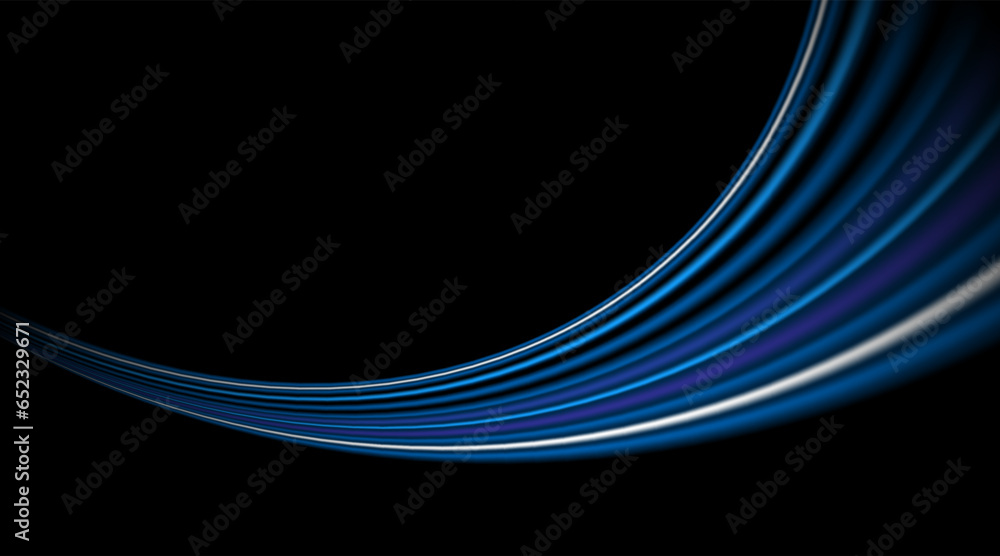 Blue glowing lines with glitter light effect on dark background. High speed internet technology concept or fast wireless data transmission. modern internet network connection technology background	 - obrazy, fototapety, plakaty 