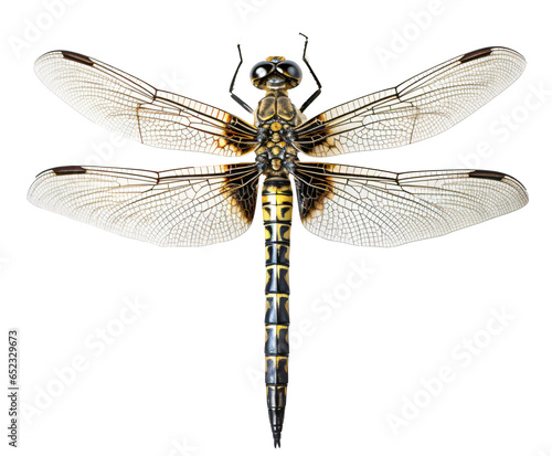 Black Dragonfly isolated on the transparent background PNG. © Monika