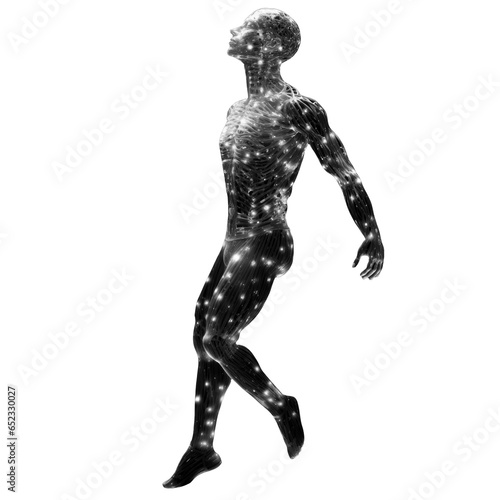 Spiritual illustration of male figure. Esoteric and Futuristic poster. Generative AI