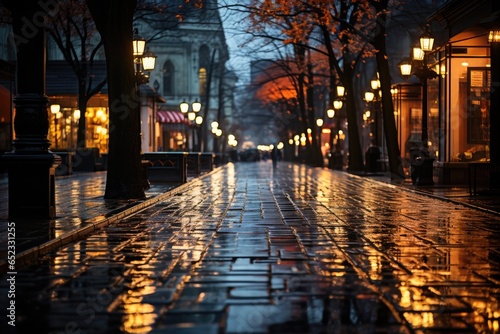 Night urban maze comes to life in the rain., generative IA