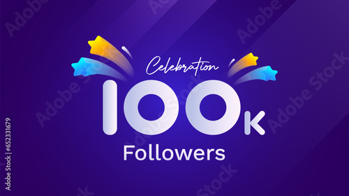 design content celebrating the achievement of 100K followers on content creators' social media