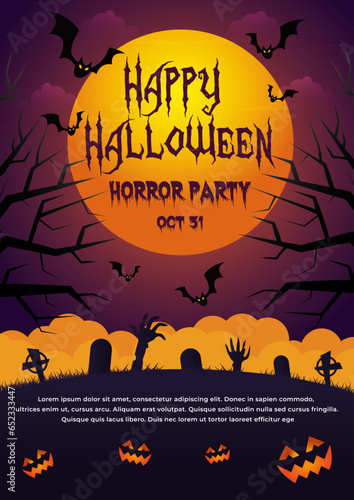 happy halloween background flat design