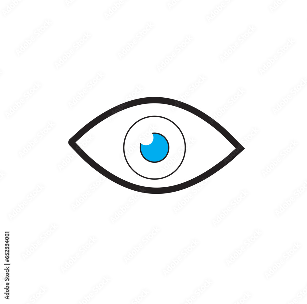 Eye icon. One of set web icons. Flat icon of supervision
