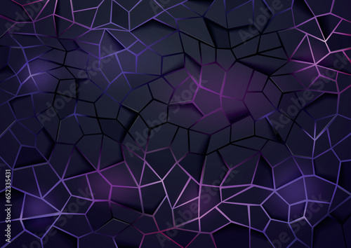 Black Abstract Pattern with Colorful Illuminated Effect - Futuristic Background