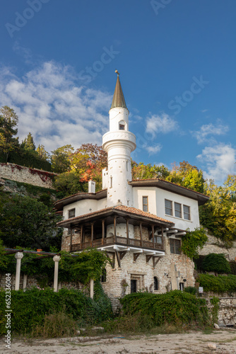 Balchik Palace, Castle of Romanian Queen Marie. Balchik is old tawn in nord-east Bulgaria at the black sea coast. photo