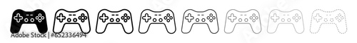 Set of Gamepad different line shapes, thin line design vector illustration