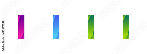 Letter I logo in four different colors, smoothly transitioning in a gradient. A vibrant and stylish design. Modern vector illustration symbol.