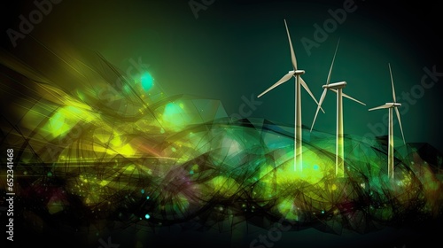  Abstract Background of Innovative Green Energy and Renewable Resources © 3D Station