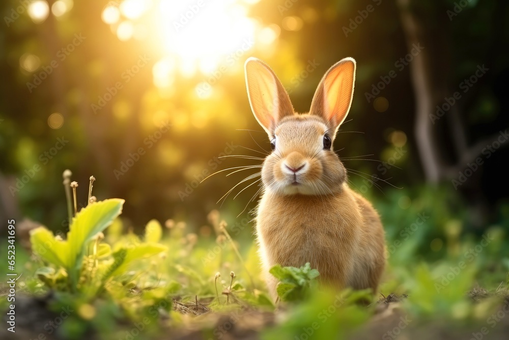 Close-up of cute rabbit with beautiful bokeh background Close-up of cute rabbit with beautiful bokeh background