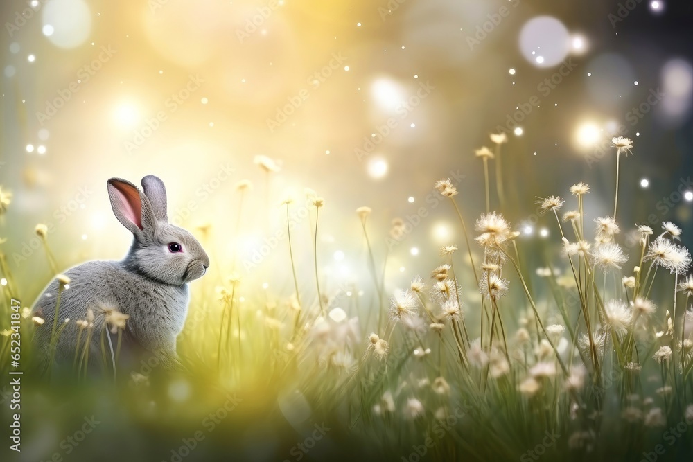 Close-up of cute rabbit with beautiful bokeh background Close-up of cute rabbit with beautiful bokeh background