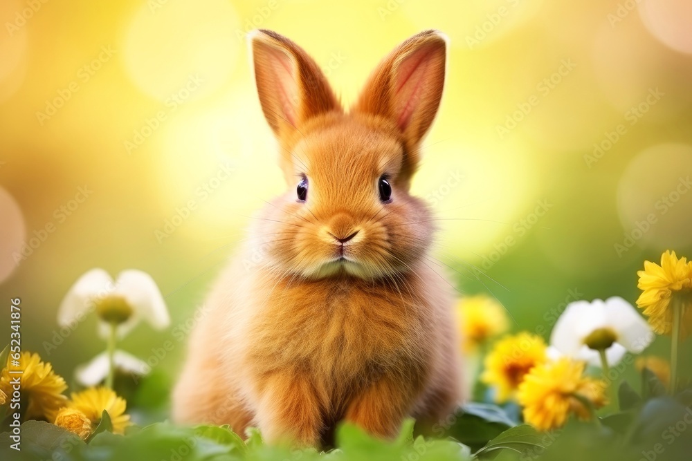 Close-up of cute rabbit with beautiful bokeh background Close-up of cute rabbit with beautiful bokeh background