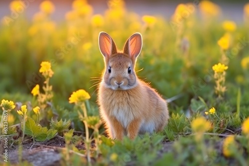 Close-up of cute rabbit with beautiful bokeh background © AITTHIPHONG