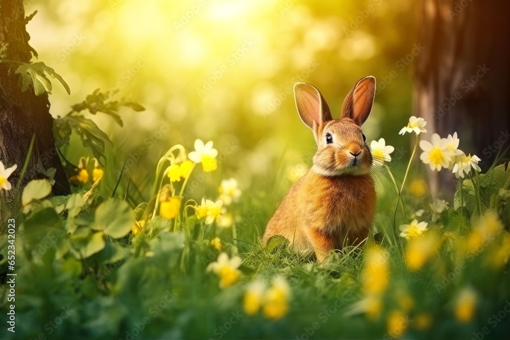 Close-up of cute rabbit with beautiful bokeh background Close-up of cute rabbit with beautiful bokeh background