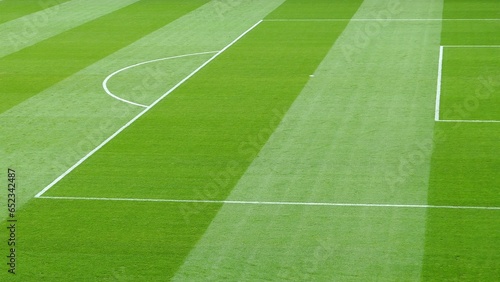 Fototapeta Naklejka Na Ścianę i Meble -  Green Football Pitch and Penalty Area
