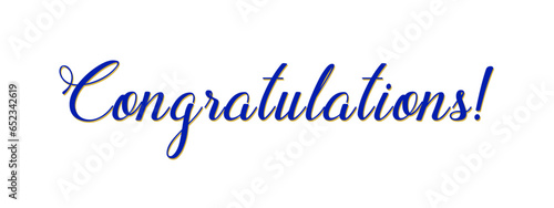 Congratulations! A greeting sign for a graduation party at a university, academy, or school. This vector design is suitable for congratulatory ceremonies, invitation cards, or banners