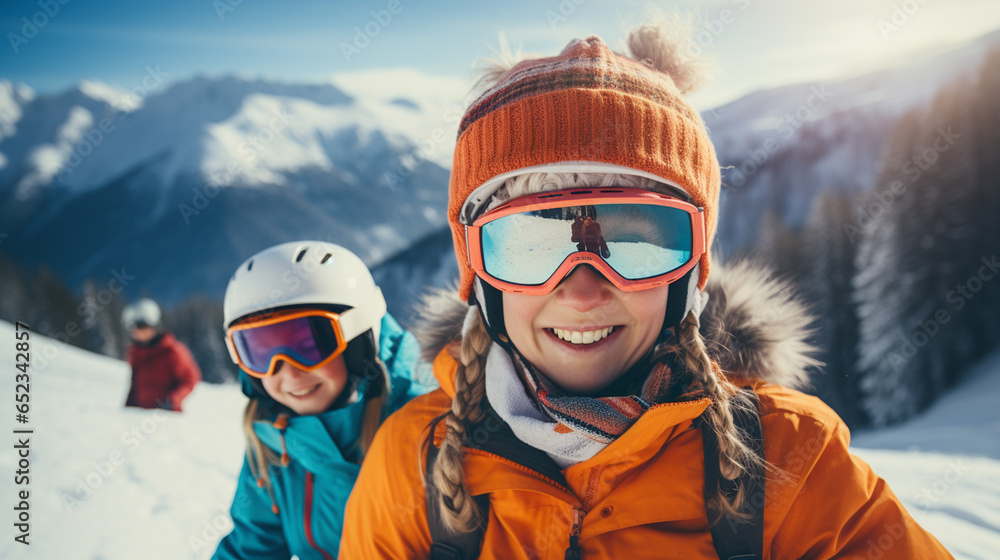 winter, extreme sport and people concept - happy friends having fun on the snow and making selfie. winter, extreme sport and people concept - happy friends having fun on the snow and making selfie.