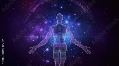  Astral Body Silhouette with Abstract Space Background Esoteric Spiritual