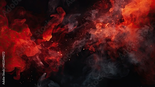 Black and Red Smoky and Fire Sparks Background