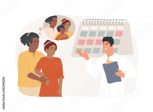 Family planning isolated concept vector illustration. Reproductive health service, family consultation, women healthcare, choosing contraception method, pregnancy planning vector concept.