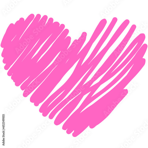 pink heart line art doodle
