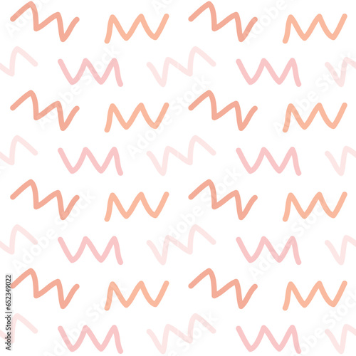 Vector seamless pattern of pink abstract lines isolated on white background