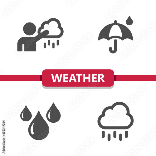 Weather Icons - Forecast, Weatherman, Cloud, Rain, Raining, Umbrella Vector Icon
