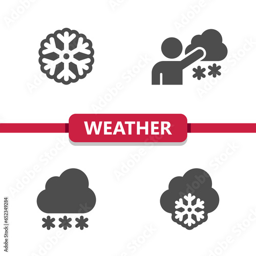 Weather Icons - Forecast, Weatherman, Cloud, Snowflake, Snow, Snowing, Winter Vector Icon