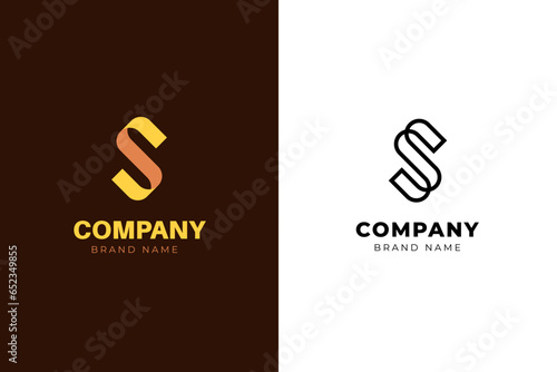 Abstract Initial Letter S geometric logo symbol. s simple shape vector line identity brand logo template