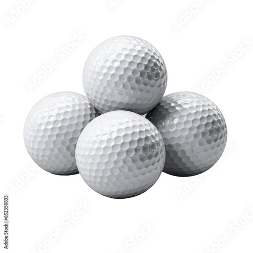 Golf balls. Isolated on transparent background.