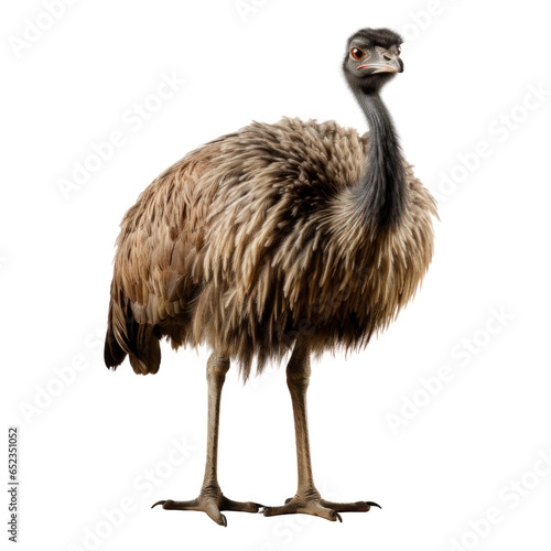 Common ostrich. Isolated on transparent background.